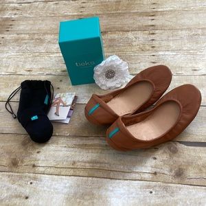 Tieks Chestnut flats - size 8